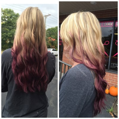 This was me friends hair. It was so gorgeous and the color hasn't faded a bit!!