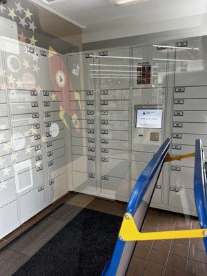 Pickup room with book lockers when the library is closed