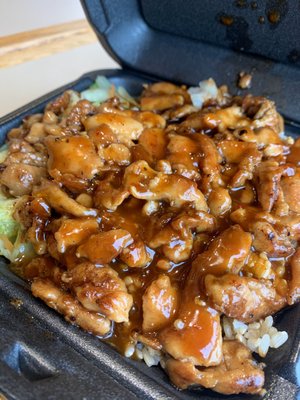 (Spicy) Terriyaki chicken, brown rice and vegetables