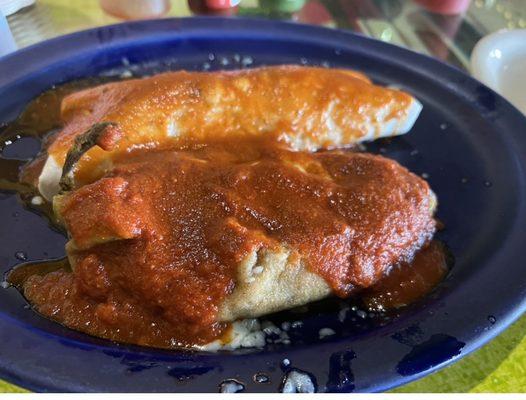 Chile Relleno - my favorite! And Chicken burrito.