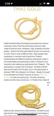 Thai Baht gold write up from Cali G & S Exchange.