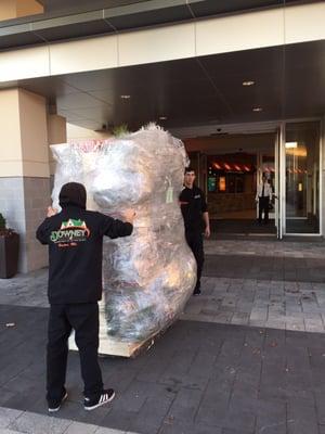 Setting up the Salem mall for Christmas! And Santa!