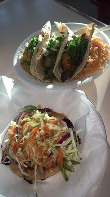 Pupusa and tacos were delicious! The tacos are loaded with fajita or whatever you choose.