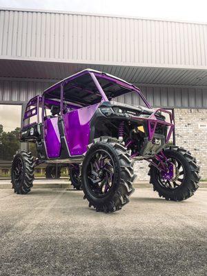 custom can am sxs all purple powder coat