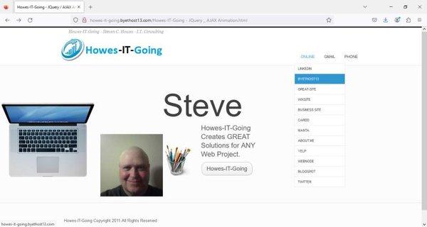 Howes-IT-Going - JQuery / AJAX Animation Webpage