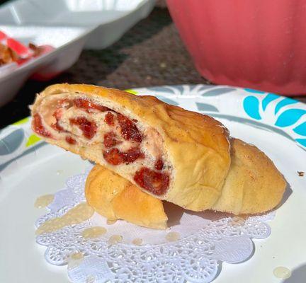 Strawberry Basil Kolache Citrus Glaze