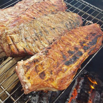 Wood fired ribs