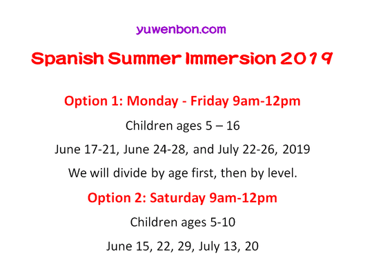 You can choose option1, option 2 or both. Three excellent teachers from Venezuela will teach all of these classes.