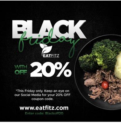 Black Friday you get 20% off