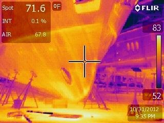 Thermal imaging of a yacht www.marinesurveyorflorida.com