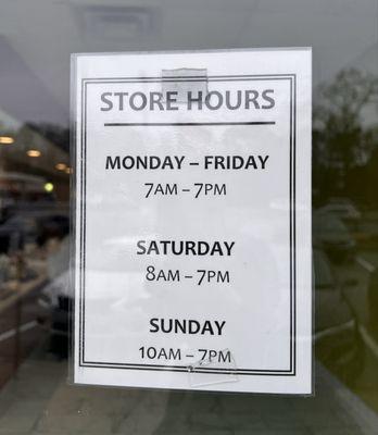 Store hours