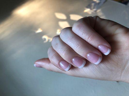 Dip French tip manicure