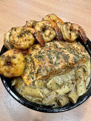 1000 Watt Salmon & Penne pasta & Jerk Shrimp