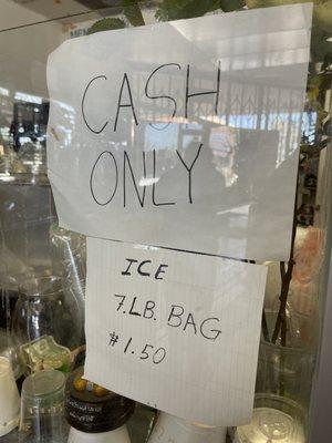 Cash only