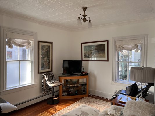 Roman shades were the perfect choice for this historic Victorian home in Bristol, RI.