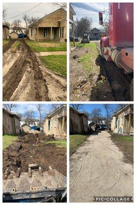 Getting driveway gravel done to prevent mud on rainy days. After workers finish with project we come back and finish gravel driveway.