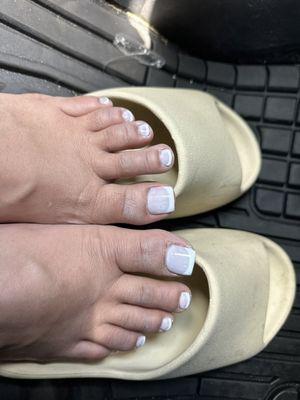 White French tip pedi