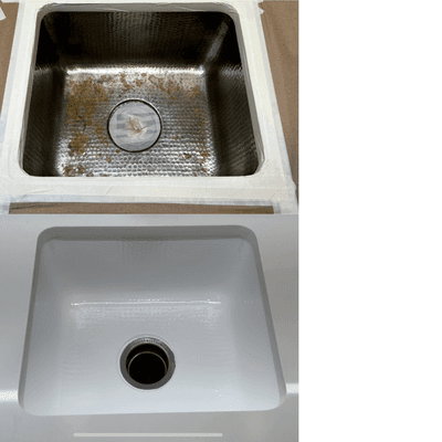 Refinished rusted hammered metal bath sink