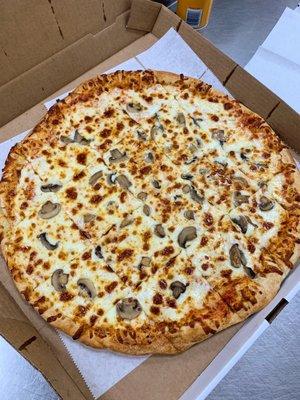 16" pizza w/ mushrooms  made to order!