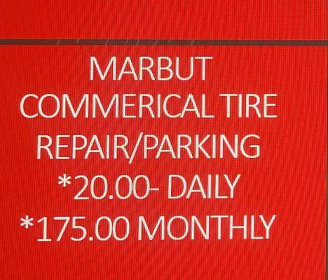 Marbut Commerical Tires/Parking