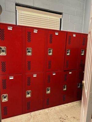 We have lockers where you can store your stuff!!!