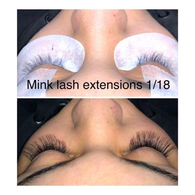 Mink eyelashes extensions