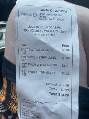 Here is my receipt showing the deal not being recognized