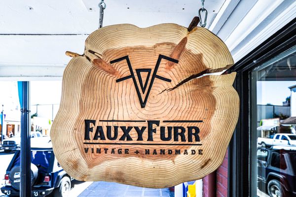 The first thing you see on your way into FauxyFurr Vintage + Handmade