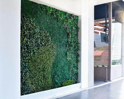 Any space can be transformed with Instagreen's artificial vertical garden.