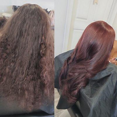 Hair color before and after