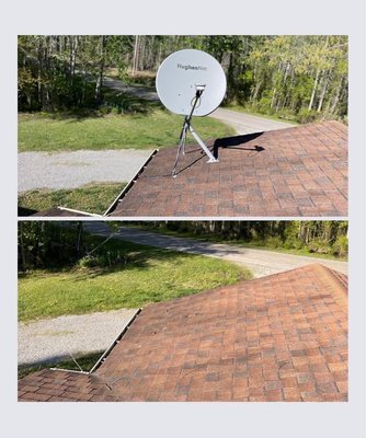 Satellite Removal and roof patch