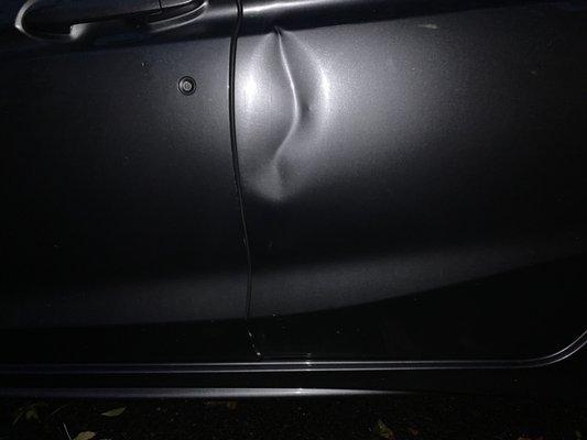 Right side rear passenger door damage.