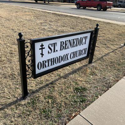 Sign for the Saint Benedict Orthodox Church.