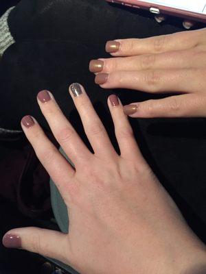 A regular polish manicure with an accent nail was just $15. Acrylic tips were $27.