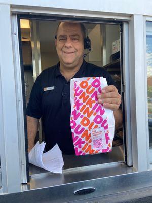 Drive through   Friendly Employees.  This is Robert their manager.  Very nice gentleman.