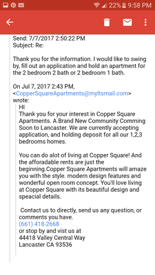 Pictures of the conversations and proof they posted listings after I went to the leasing office and was denied