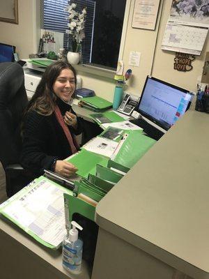 Damisa at the front desk