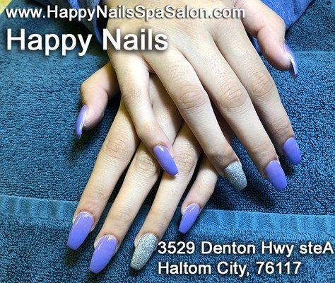 Dipping Acrylic nails. Happy Nails salon. 3529A Denton Hwy, Haltom city, TX 76117