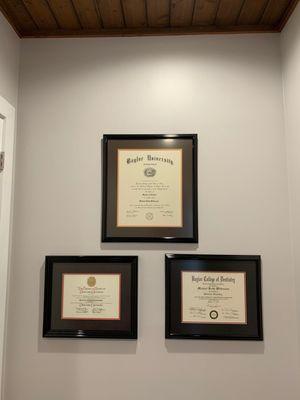 Dr. Wilkerson's Pediatric Dentistry certifications