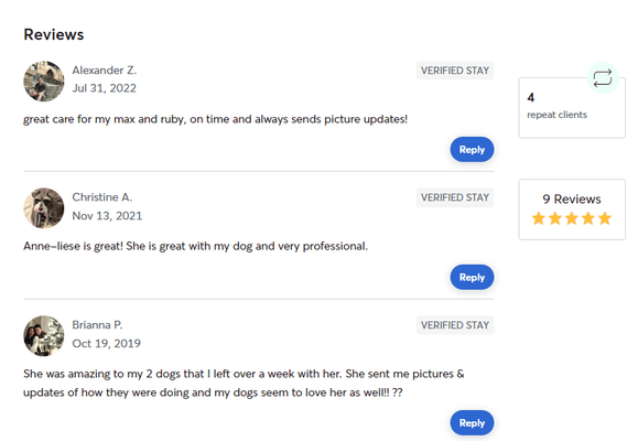 Rover pet reviews