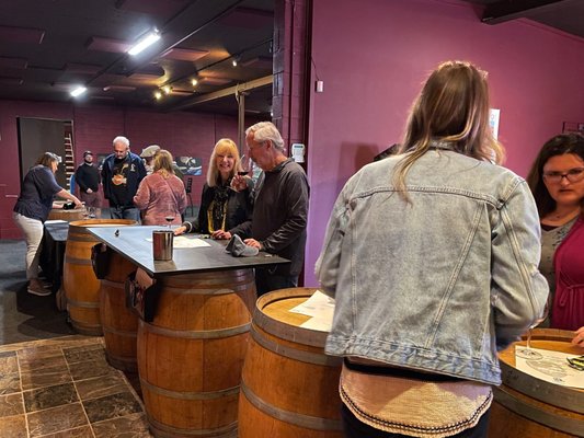 Our tasting room on a busy Sunday afternoon during wine club pickup.