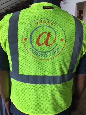 Two color logo screen printed o ML Kishigo Lime Safety Vest