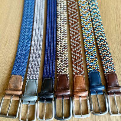 Stretch woven belts