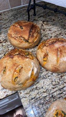 Jalapeño cheddar sourdough. One of our most request items!