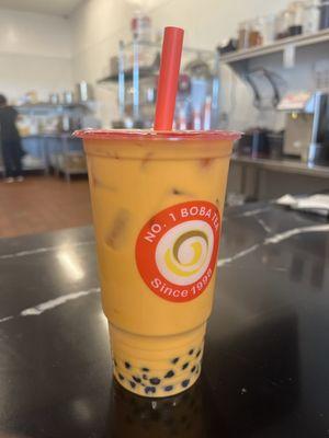 Thai tea with boba