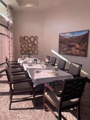 Villa Hermosa's private dining area