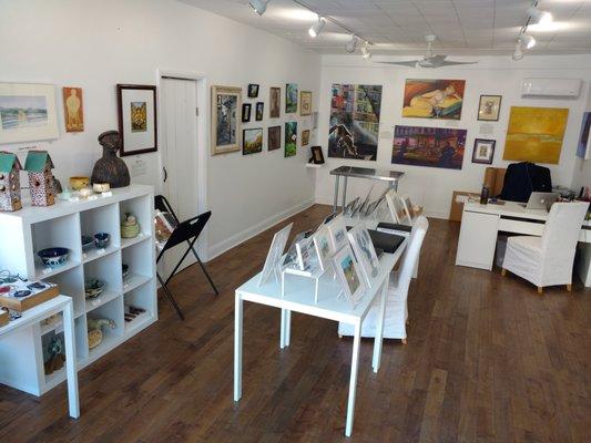 Aside from monthly group exhibitions, Emerge Gallery carries a wide selection of original art on paper, pottery and sculpture.