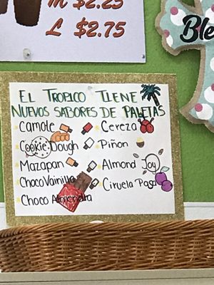 Flavors for paletas