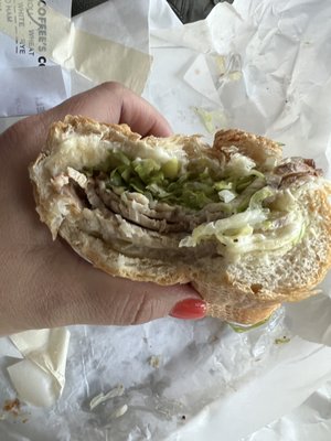 Roast Pork Sub w/ no tomato.  Delish!