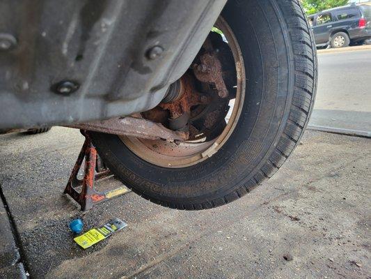 Rusted brake components